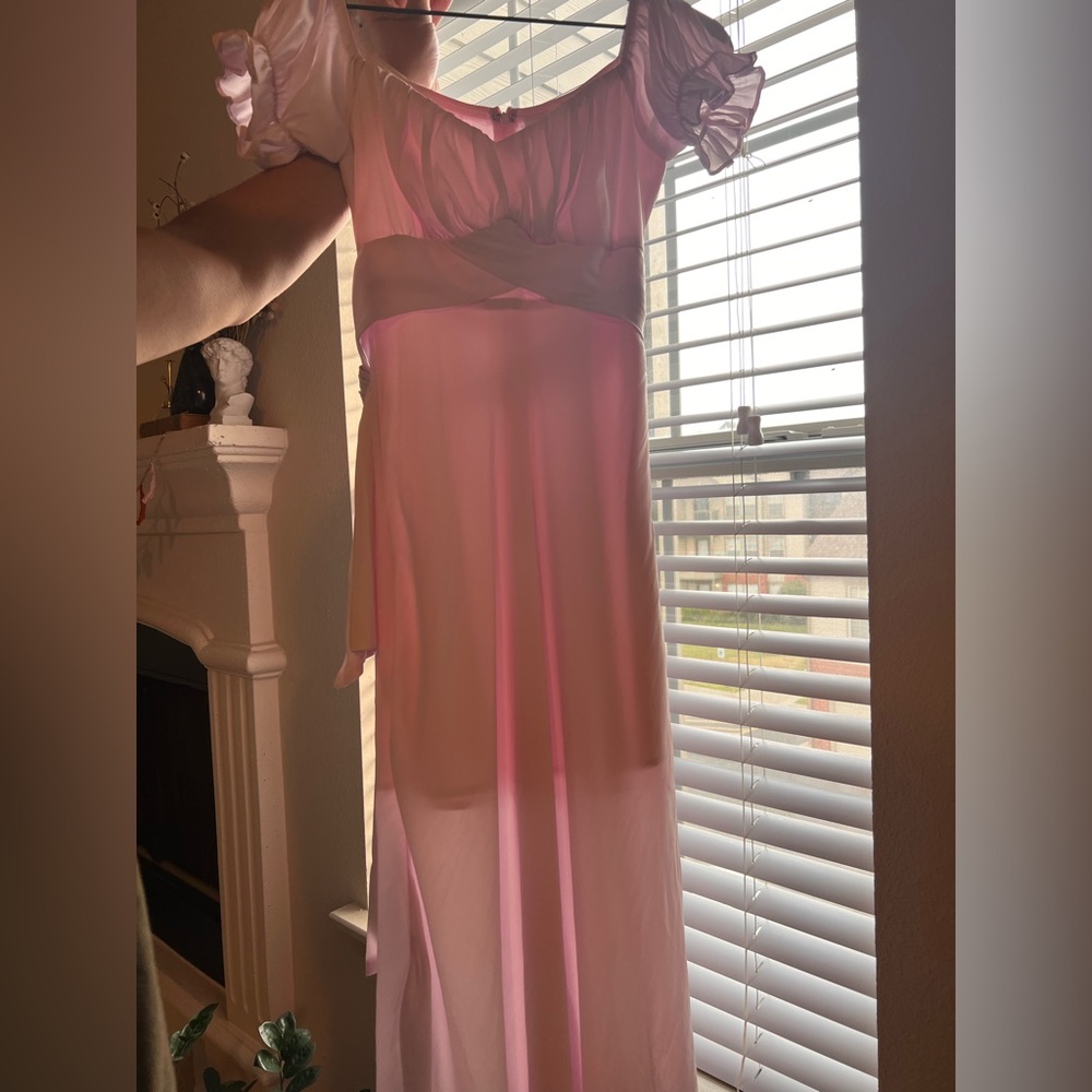 Pink Midi Sweetheart Neckline Dress